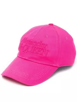 Alexander McQueen бейсболка с тисненым логотипом, розовый