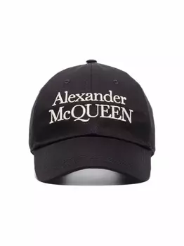 Alexander McQueen бейсболка с вышитым логотипом, черный