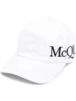 Alexander McQueen бейсболка с вышивкой, белый