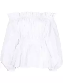 Alexander McQueen блузка с открытыми плечами, белый
