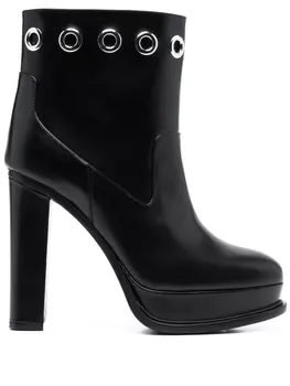 Alexander McQueen ботильоны с люверсами, черный