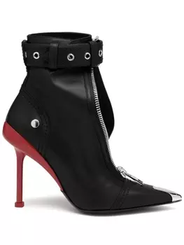 Alexander McQueen ботильоны Slash с пряжкой, черный