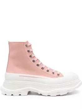 Alexander McQueen ботинки на массивной подошве, розовый