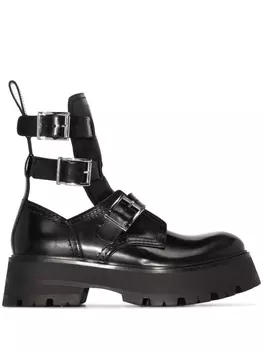 Alexander McQueen ботинки с пряжками, черный