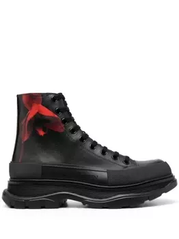 Alexander McQueen ботинки с тисненым логотипом, черный