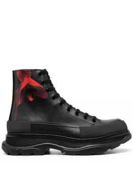 Alexander McQueen ботинки с тисненым логотипом, черный