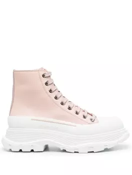Alexander McQueen ботинки Tread Slick на шнуровке, розовый