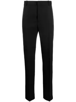 Alexander McQueen брюки с атласной отделкой, черный