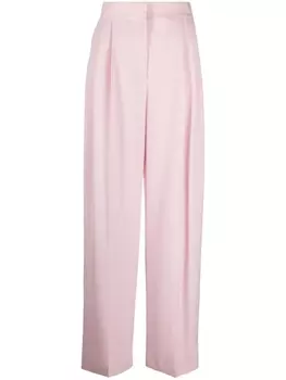 Alexander McQueen брюки с завышенной талией и складками, розовый