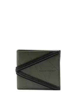 Alexander McQueen бумажник с контрастной вставкой, зеленый