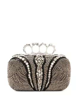 Alexander McQueen декорированный клатч Knuckle, черный