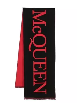 Alexander McQueen двусторонний шарф с логотипом, черный