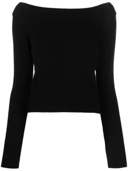 Alexander McQueen джемпер с открытыми плечами, черный