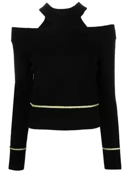 Alexander McQueen джемпер с вырезами, черный