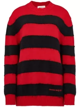 Alexander McQueen джемпер в полоску, красный