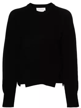 Alexander McQueen джемпер в рубчик с корсетом, черный