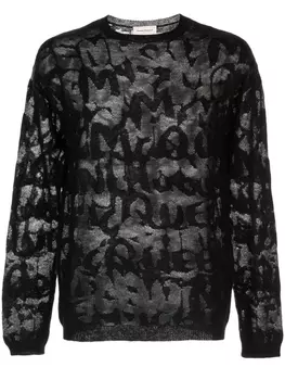 Alexander McQueen джемпер в технике деворе, черный