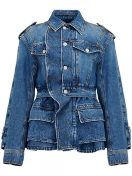 Alexander McQueen джинсовая куртка с накладными карманами, синий