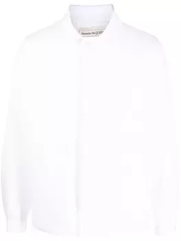 Alexander McQueen джинсовая куртка с вышитым логотипом, белый