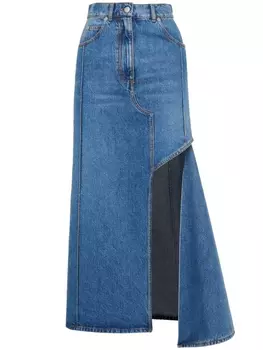 Alexander McQueen джинсовая юбка-карандаш Slashed, синий