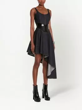 Alexander McQueen джинсовое платье асимметричного кроя, синий