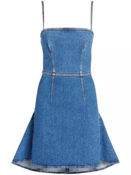 Alexander McQueen джинсовое платье мини Kickback, синий