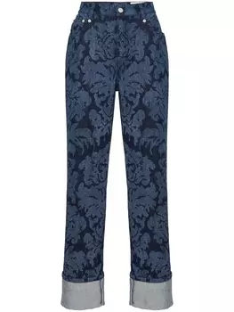 Alexander McQueen джинсы бойфренды Damask, синий