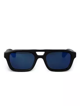 Alexander McQueen Eyewear block-frame солнцезащитные очки, черный