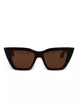 Alexander McQueen Eyewear cat-eye солнцезащитные очки, коричневый