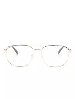 Alexander McQueen Eyewear очки-пилоты с логотипом, золотистый