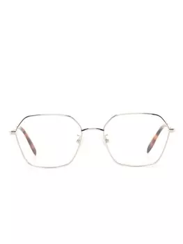 Alexander McQueen Eyewear очки в геометричной оправе, золотой