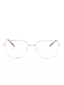 Alexander McQueen Eyewear очки в квадратной оправе, золотистый