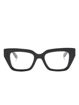 Alexander McQueen Eyewear очки в квадратной оправе с логотипом, черный