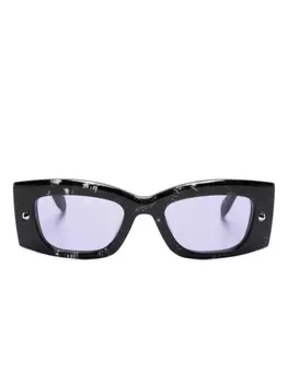 Alexander McQueen Eyewear солнцезащитные очки Bold с логотипом, черный