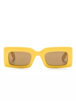 Alexander McQueen Eyewear солнцезащитные очки Bold в прямоугольной оправе, желтый