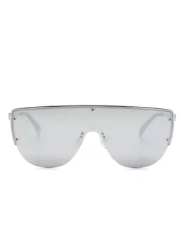 Alexander McQueen Eyewear солнцезащитные очки-маска, серебристый