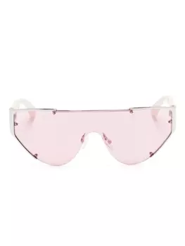Alexander McQueen Eyewear солнцезащитные очки-маска, серебристый