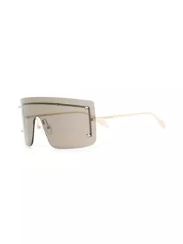 Alexander McQueen Eyewear солнцезащитные очки-маска, золотой