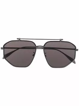 Alexander McQueen Eyewear солнцезащитные очки-пилоты, черный