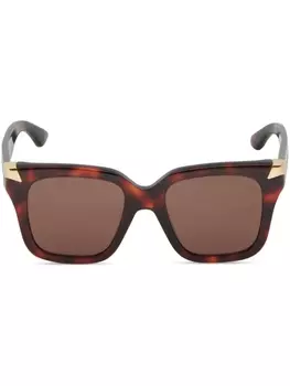 Alexander McQueen Eyewear солнцезащитные очки Punk Rivet, коричневый