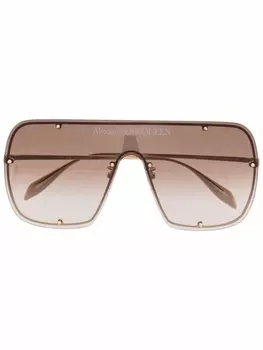 Alexander McQueen Eyewear солнцезащитные очки с эффектом градиента, золотистый