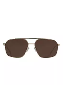 Alexander McQueen Eyewear солнцезащитные очки с логотипом, золотой