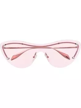 Alexander McQueen Eyewear солнцезащитные очки с заклепками-шипами, серебристый