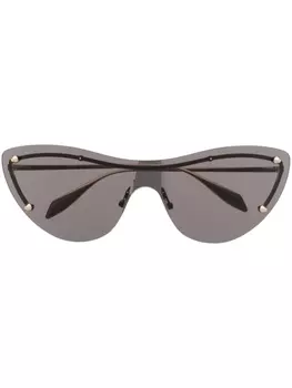 Alexander McQueen Eyewear солнцезащитные очки с заклепками-шипами, золотистый
