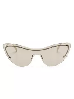 Alexander McQueen Eyewear солнцезащитные очки с заклепками-шипами, золотистый