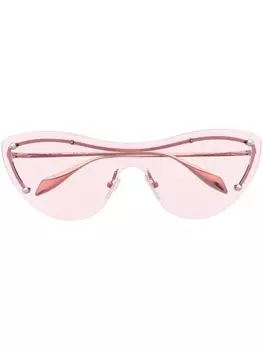 Alexander McQueen Eyewear солнцезащитные очки с заклепками-шипами, серебристый