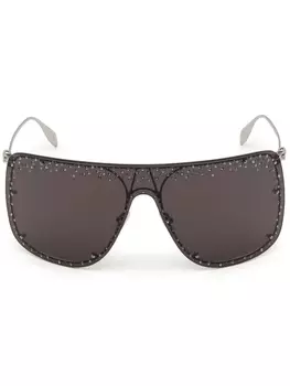 Alexander McQueen Eyewear солнцезащитные очки Studs Mask в оправе навигатор, серебристый