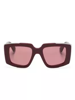 Alexander McQueen Eyewear солнцезащитные очки The Grip в квадратной оправе, красный