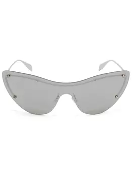 Alexander McQueen Eyewear солнцезащитные очки в безободковой оправе, серебристый