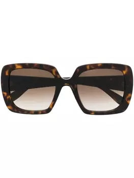 Alexander McQueen Eyewear солнцезащитные очки в квадратной оправе, коричневый